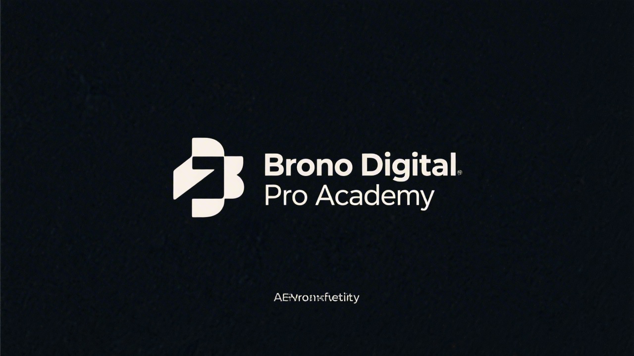 Simple geometric wordmark logo for Brno Digital Pro Academy in clean sans serif type, minimal lines, no complex shapes, easy to reproduce on light background